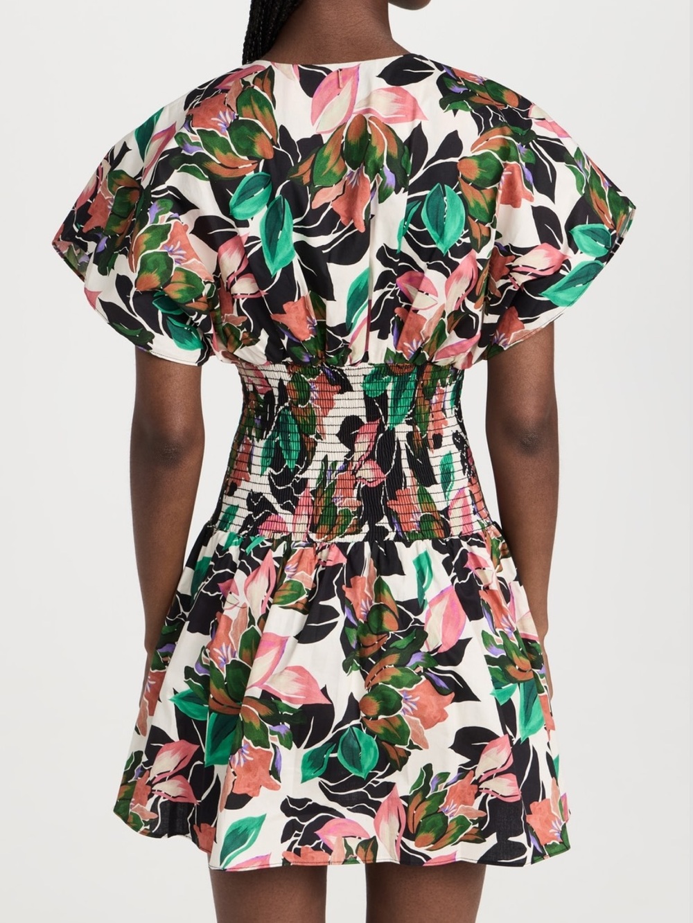 MISA Los Angeles Della Dress XS NWT Floral Smocked Mini Flutter Sleeve Boho - Picture 4 of 11